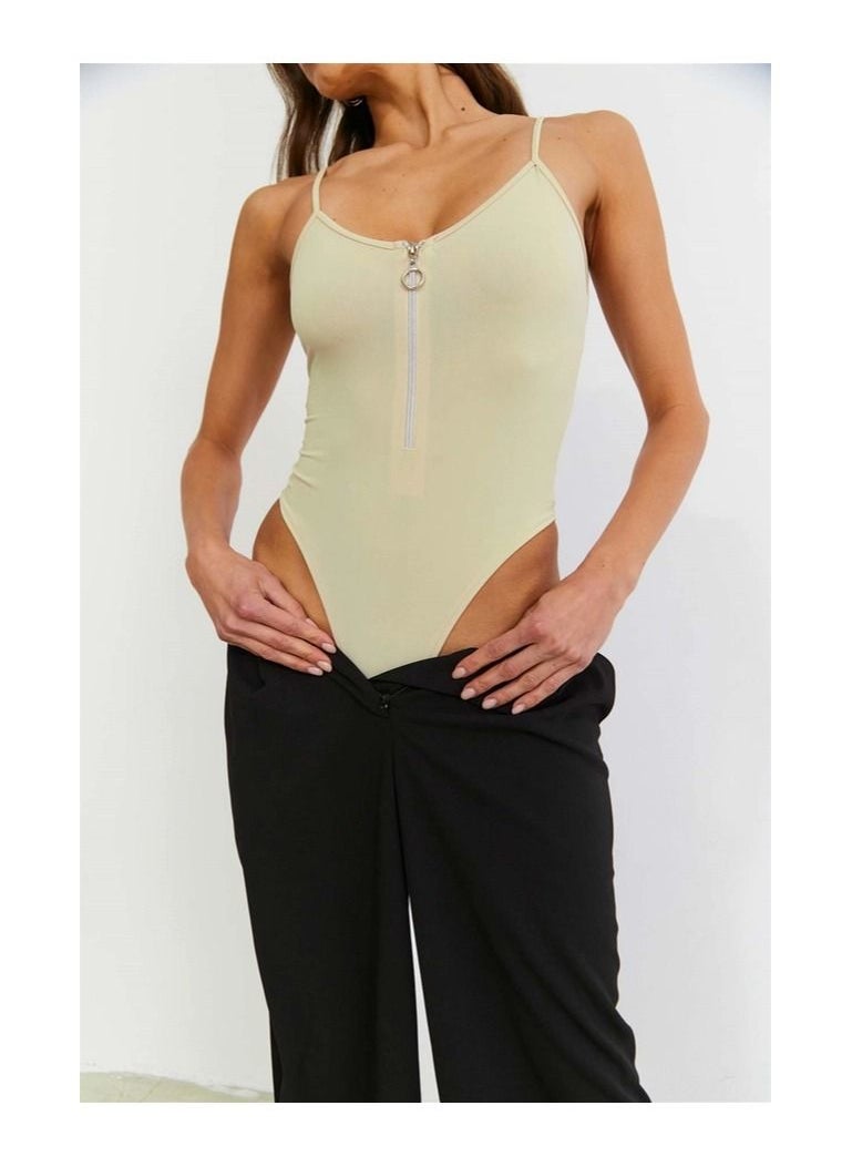 TUBA BUTIK Light Beige Bodysuit  - Image 1