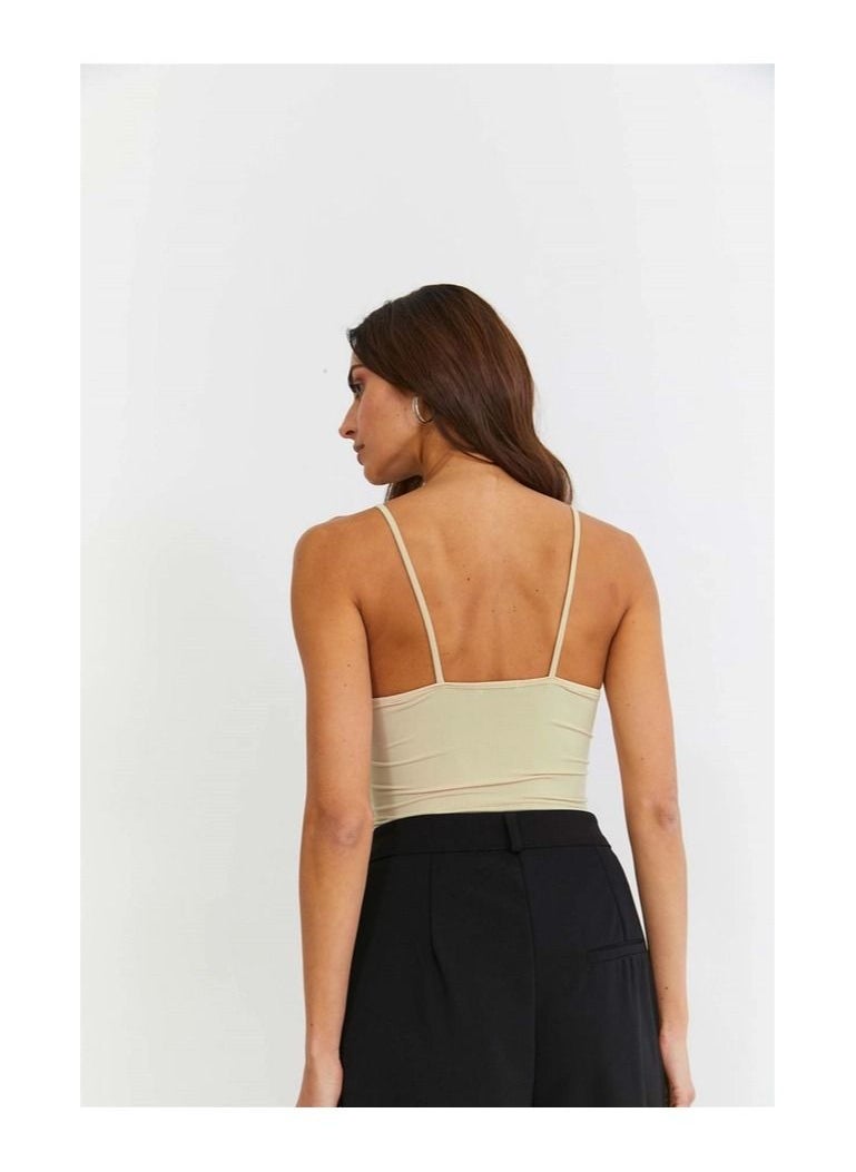 TUBA BUTIK Light Beige Bodysuit  - Image 3