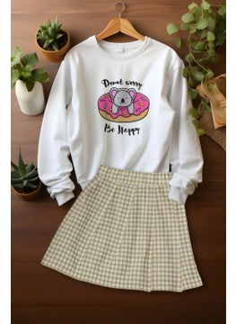 Ada Bebek Çocuk طقم تنورة بلوزة ف plaid للأطفال من علامة Ada Baby  - Image 2