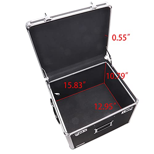 Vaultz Portable File Box - 17.5 x 14 x 12.5 Inch Legal/Letter Size Storage Box with Dual-Combination Locking for Document Filing and Organization,Black - Image 3