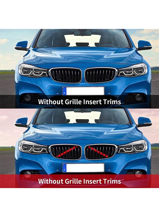 Compatible with BMW F20 F30 F21 F22 F23 F31 F32 F33 F34 F36 F40 F44 Front Grille Insert Trim Strips Cover Frame Car Decorations Stickers Red (2PCS)