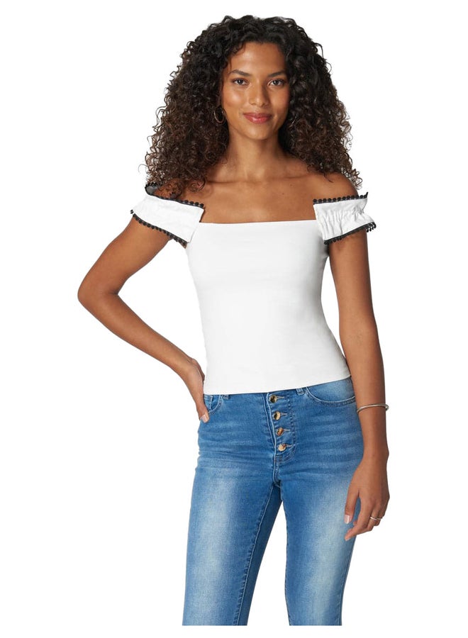 bebe ONE SHOULDER RUFFLE KNIT BODYSUIT - Image 2