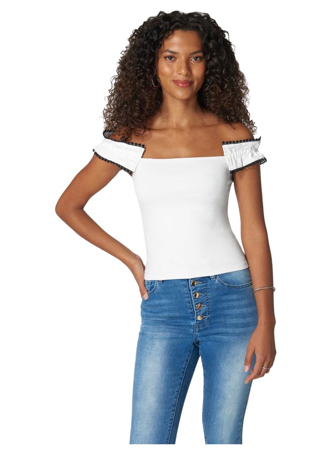 bebe ONE SHOULDER RUFFLE KNIT BODYSUIT - Image 1