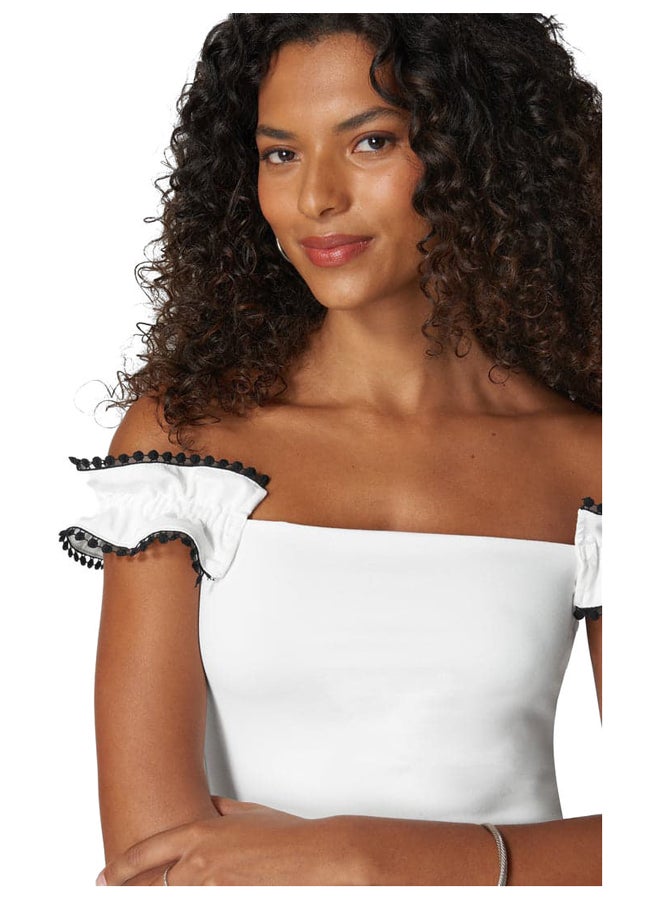 bebe ONE SHOULDER RUFFLE KNIT BODYSUIT - Image 5