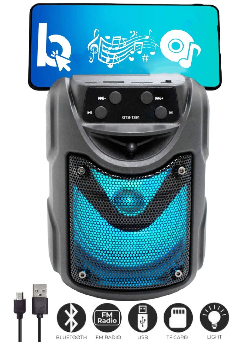 قريت نايس مكبر صوت لاسلكي يعمل بتقنية بلوتوث صوت استريو بطارية يمكن إعادة شحنها و راديو FM وذاكرة TF و مدخل USB - Image 1