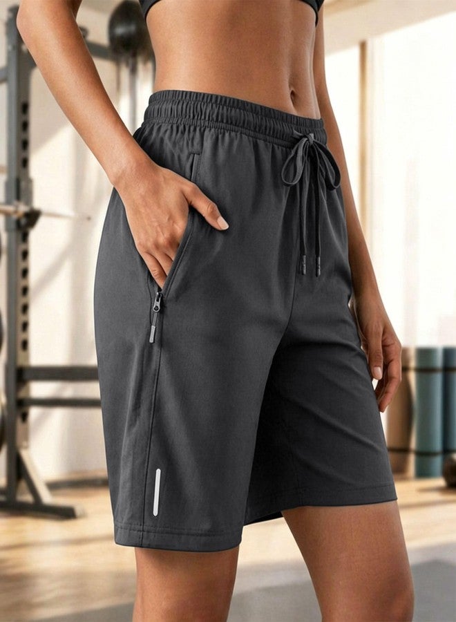 Women's Cargo Shorts with Pockets, Adjustable Drawstring, Quick-Dry Comfortable Outdoor Shorts for Hiking & Everyday Wear Grey - Image 3