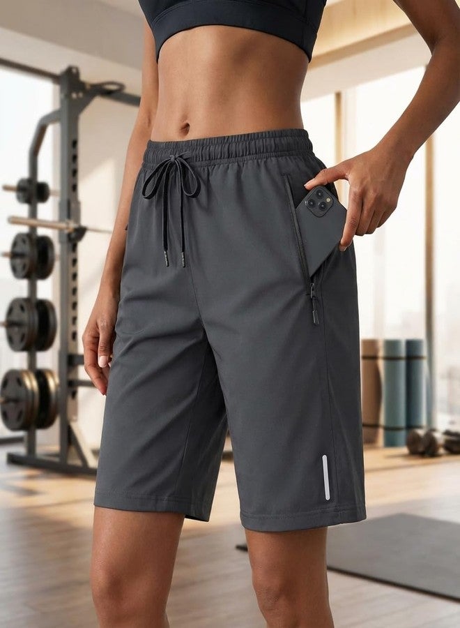 Women's Cargo Shorts with Pockets, Adjustable Drawstring, Quick-Dry Comfortable Outdoor Shorts for Hiking & Everyday Wear Grey - Image 1