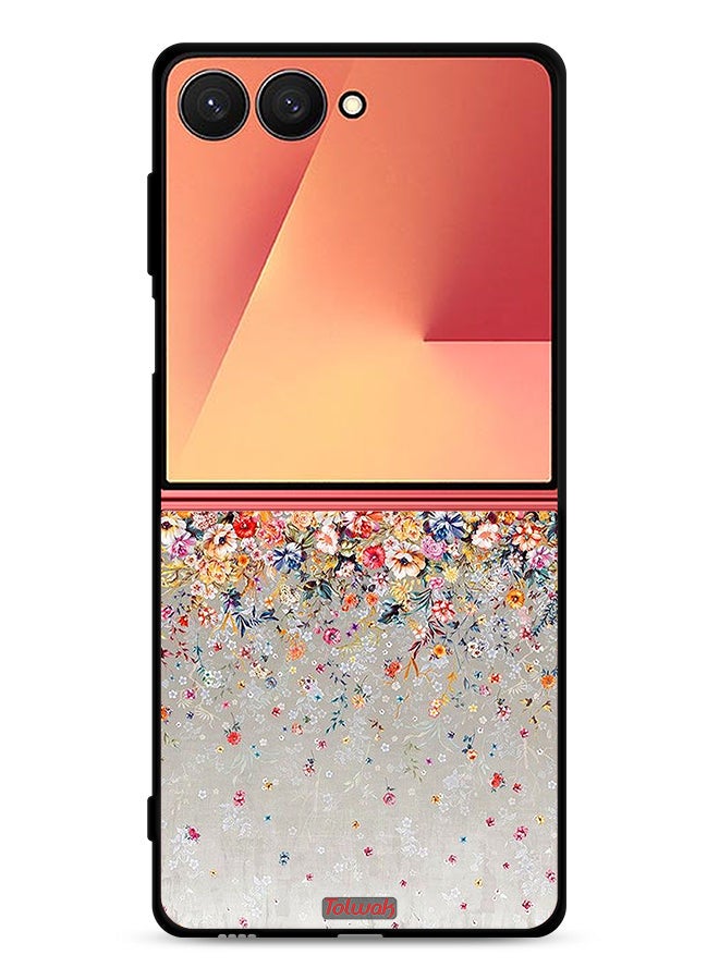 Tolwak Samsung Galaxy Z Flip7 Protective Case Cover Small Flowers Abstract Art - Image 1