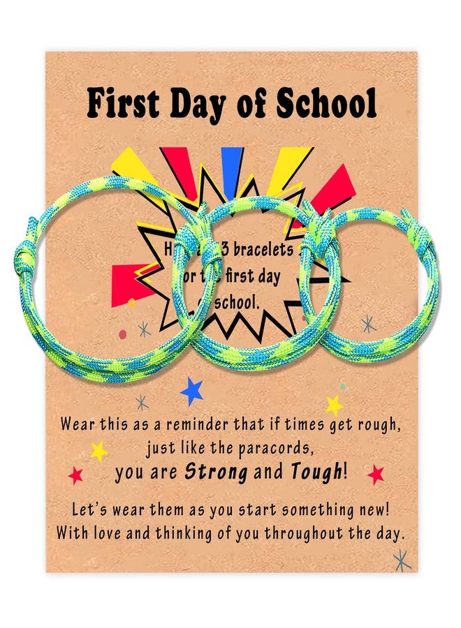 DAYANEY 3Pcs First Day of School Bracelet, Mother Son Bracelets Back to School Gifts for Boys First Day of Kindergarten Bracelet on the First Days of Preschool Bracelets for Mom Daughter - Image 1