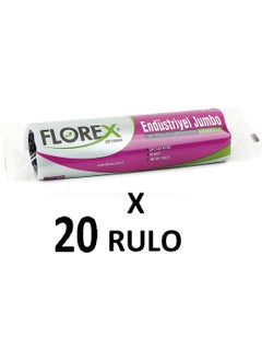 Florex Standard Industrial Jumbo (80X110 cm) Black Garbage Bag 20 Rolls 10*20=200 Pieces 