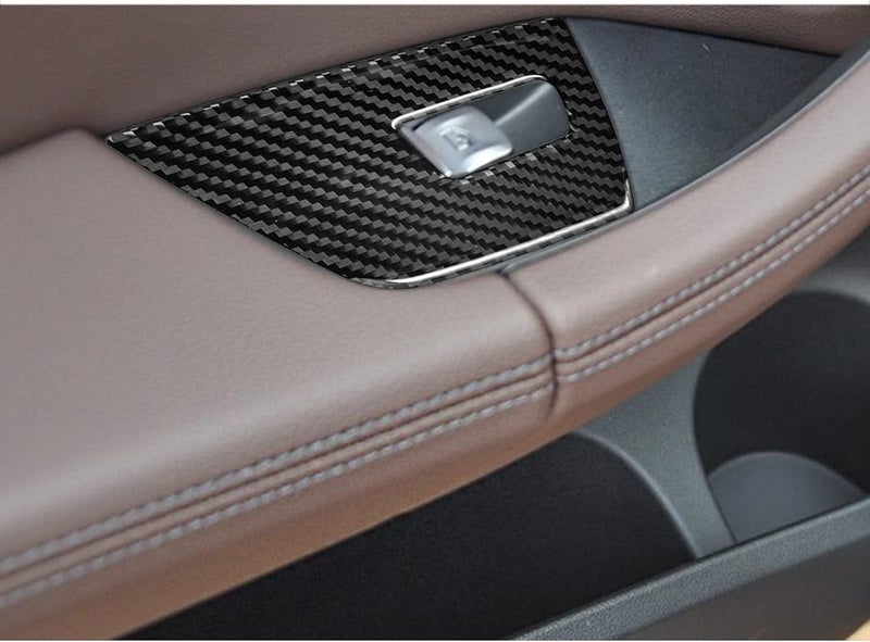 BLAKAYA Compatible with Carbon Fiber Door Window Control Panel Door Window Switch Frame Decoration Trim Cover Interior Decoration Stickers for BMW X3 G01 G08 2018 2019 2020 2021 4PCS Black - Image 5