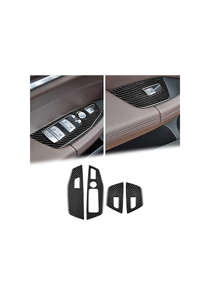 BLAKAYA Compatible with Carbon Fiber Door Window Control Panel Door Window Switch Frame Decoration Trim Cover Interior Decoration Stickers for BMW X3 G01 G08 2018 2019 2020 2021 4PCS Black - Image 1