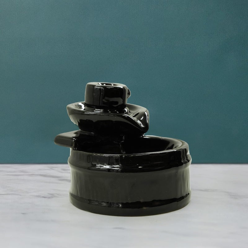Puja N Pujari Puja N Pujari Shiva Lingam Backflow Cone Incense Holder Decorative Showpiece for Home Decor Ceramic Black 