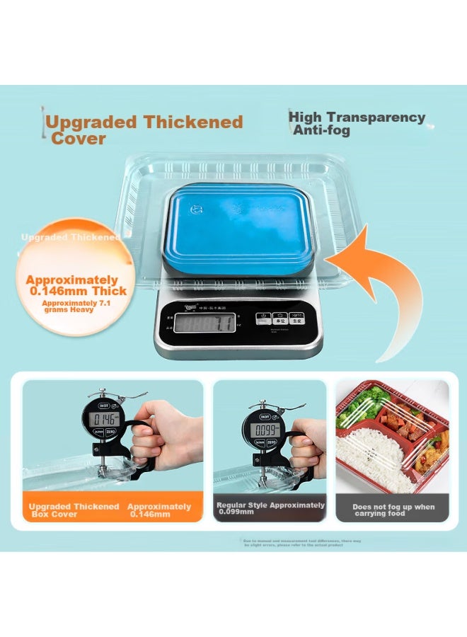Yata Wutian Disposable Food Containers, 4 Compartments, 1000 Model, 100 Sets, With Lids, Plastic Takeout Boxes, Thickened, Transparent Packaging Boxes - Image 4