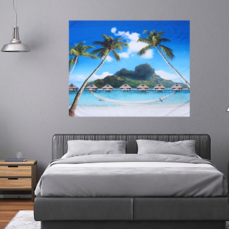 2 pcs Beautiful Hawaiian Style Hanging Background Cloth Backdrop Adornment - Image 4