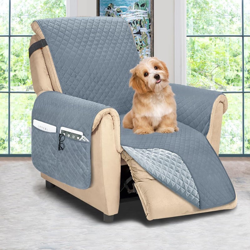 ASHLEYRIVER Reversible Recliner Chair Cover Sofa Covers for DogsSofa SlipcoverCouch Covers for 3 Cushion CouchCouch ProtectorLarge Dark GreyGrey - Image 1