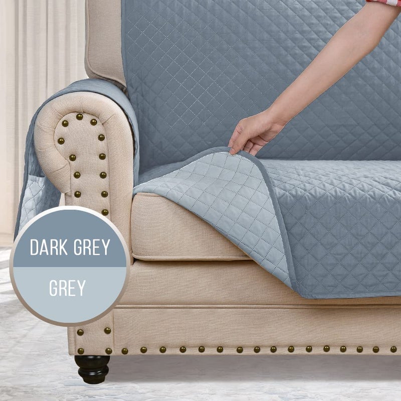 ASHLEYRIVER Reversible Recliner Chair Cover Sofa Covers for DogsSofa SlipcoverCouch Covers for 3 Cushion CouchCouch ProtectorLarge Dark GreyGrey - Image 4