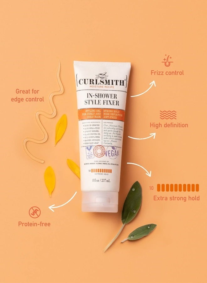 CURLSMITH مثبت ستايل في الحمام - جل تصفيف نباتي بتثبيت قوي للشعر الجاف، المموج، المجعد أو المتجعد (8 أونصات) - Image 2