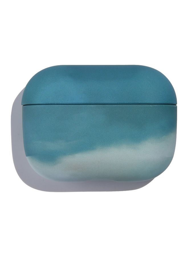 Case Cover For AirPods 1 / 2 Ink Painting Water Sticker PC Earphone Case Navy Blue