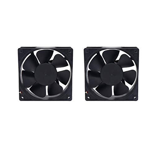 Electronicspices Electronic Spices 12v Brushless 3Inch DC Cooling Fan for Pc Case,CPU Cooler, 2pcs, Black (80X80) mm - Image 1