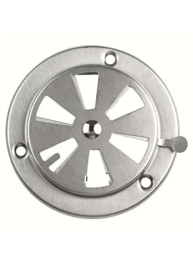 Stainless Steel BBQ Grill Exhaust Vent Airflow Control Damper Quiet Ventilation Cover 1pc - Image 1