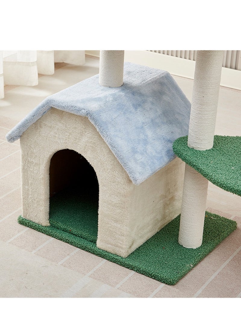 MissTiara - Cat Tree Tower, Cat Condo, Cat Scratching Post , with 12mm Thick Wood Pink Flower , Cat Activity Centre with Scratching Post Cat beds Cat climbing Tree For All Seasons - Image 1