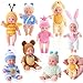 Halloscume 7 Inch Mini Baby Mini Reborn Doll Vinyl Full Body Lifelike Dolls Baby with Weighted Cloth Reborn Gift Set for Kids Gifts for Christmas Kids7 InchAnimal8 Pcs - Image 2