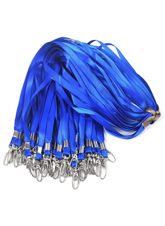 Bird Fiy Bird Fiy Blue Lanyards 50Pcs Nylon Bulk Lanyard for Id Badges,Badge Lanyards Swivel Hooks Clips Great for Name Tags Badge (50PCS, Blue)  - Image 1