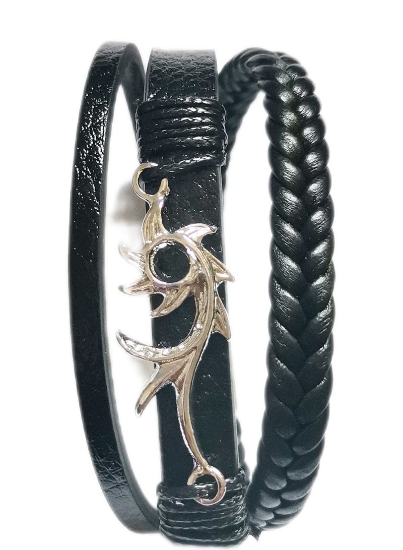 CARYINO Men's Watch with Set of High-end Leather Bracelets  - Image 3