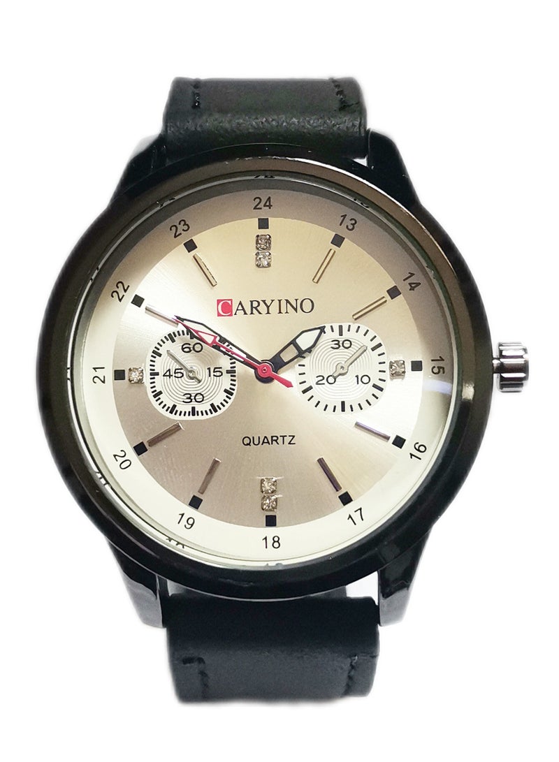 CARYINO Men's Watch with Set of High-end Leather Bracelets  - Image 4