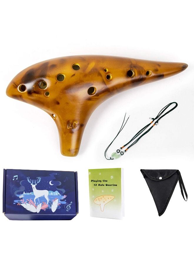 Generic Ocarina, 12 Holes Alto C Tone With Bag Strap Instruction  - Image 1