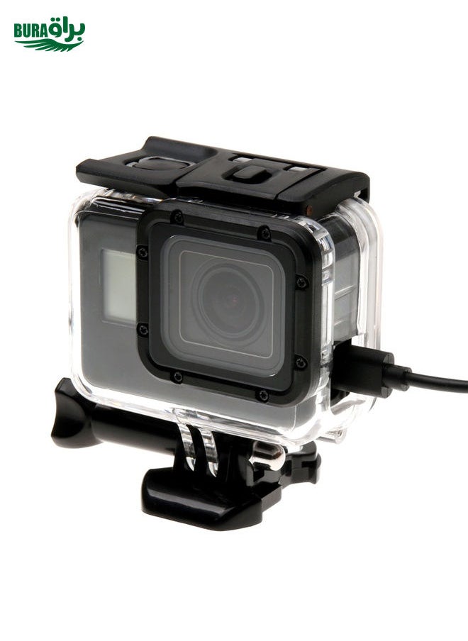 For GoPro HERO6 /5 Skeleton Housing Protective Case + Hollow Back Cover with Buckle Basic Mount & Screw, No Need to Disassemble Lens