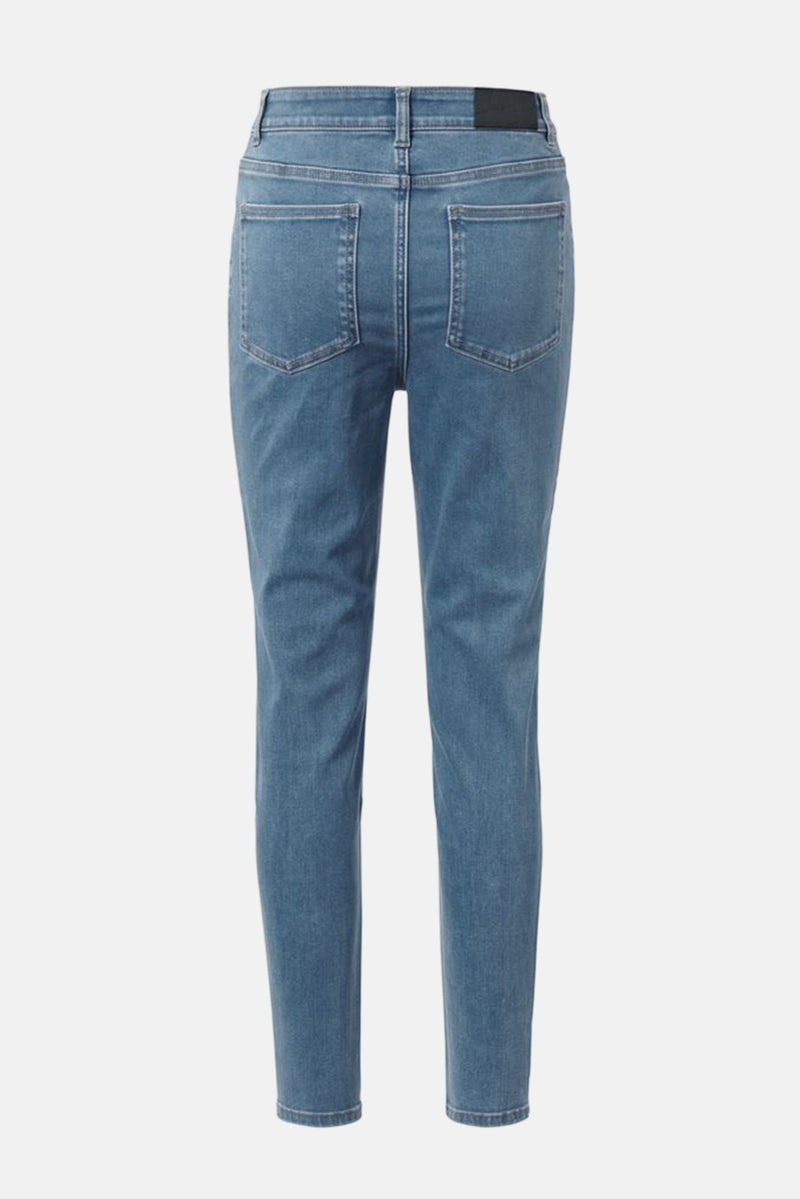 Tchibo Women Skinny Fit High Rise Washed Stretchable Denim, Blue - Image 3