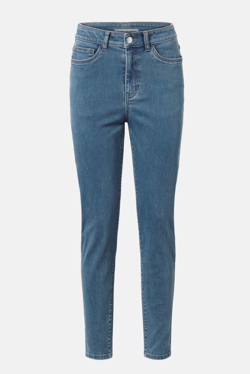 Tchibo Women Skinny Fit High Rise Washed Stretchable Denim, Blue - Image 2