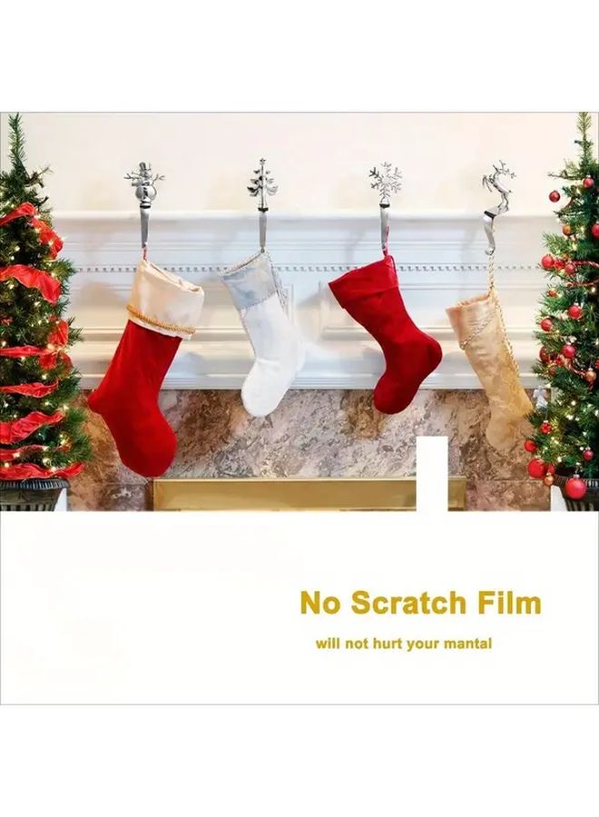 Golden Christmas Stocking Holder Set With Non Slip Pads Wall Mounted Fireplace Mantel Decor - Image 2