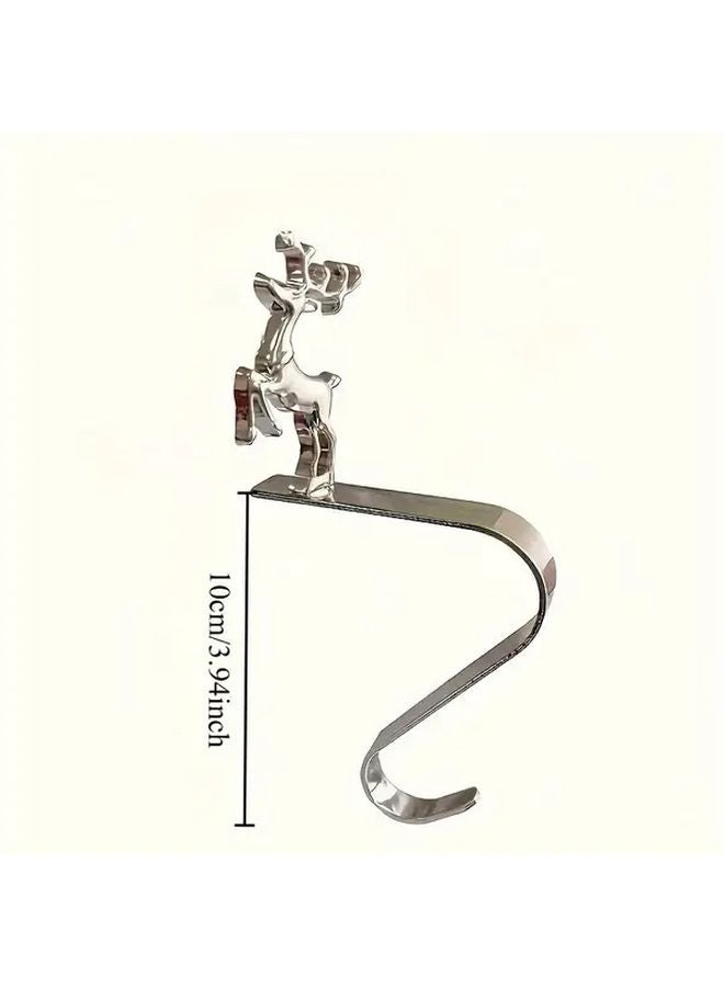 Golden Christmas Stocking Holder Set With Non Slip Pads Wall Mounted Fireplace Mantel Decor - Image 5