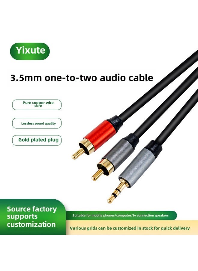 3.5mm One-to-two Audio Cable 1 To Two RCA Double Lotus Computer Audio Mobile Phone 1 To 2 Lotus Head Audio Cable-Color:3.5mm To Double Lotus Head-black-Length:15 M  - Image 2