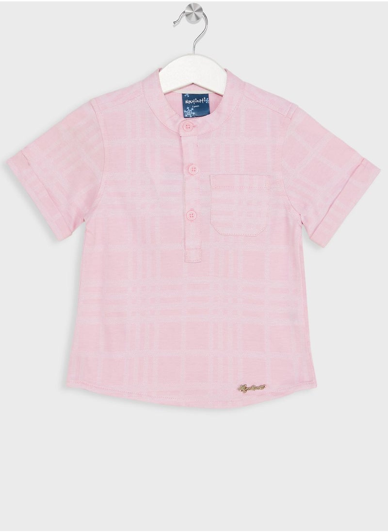 Nautinati - Nauti Nati Boys Pink Standard Opaque Casual Shirt - Image 1