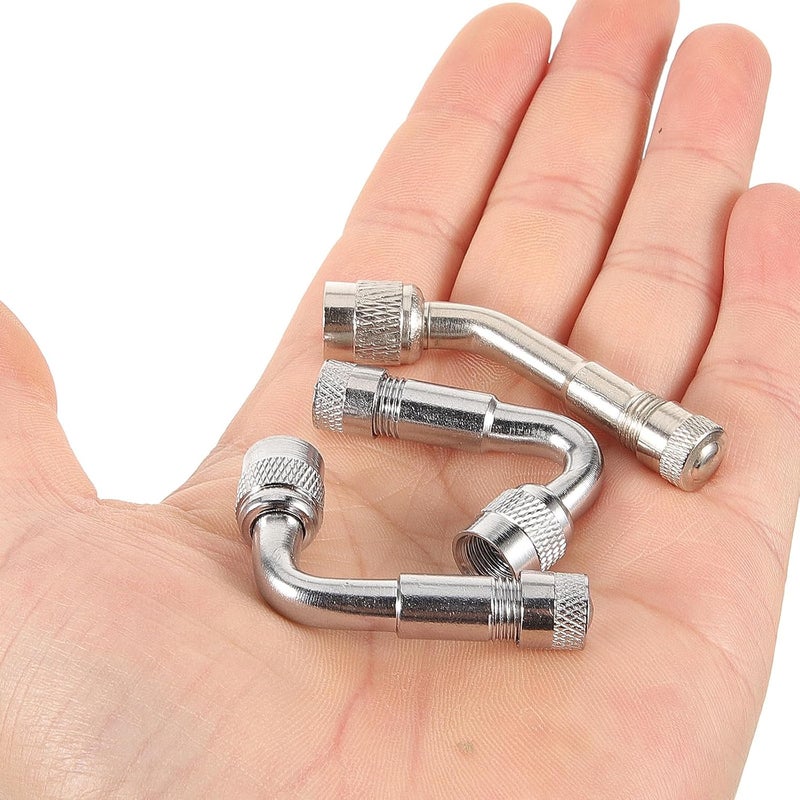 3pcs Set Silver 45° 90° 135° Angled Air Valve Stem Extensions for Self-Balancing Scooters Unicycles Cars for Easy Inflation - Image 4