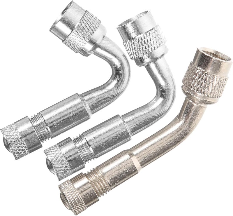 3pcs Set Silver 45° 90° 135° Angled Air Valve Stem Extensions for Self-Balancing Scooters Unicycles Cars for Easy Inflation - Image 1