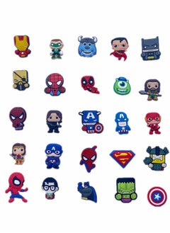 KASTWAVE Shoe Decoration Charms 25 Pcs Super Hero Shoe Charm for Crocs Charm for Hole Hole Shoe Buckle Party Favors ​Mini Charm Bracelet Wristband Decoration for Men Women Kid  - Image 4