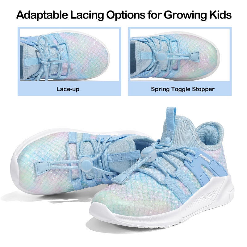 RUNSIDE Girls Tennis Shoes Lightweight Sports Kids Sneakers Lace-up for Running/Walking, Toddler/Little Kid/Big Kid - Image 3