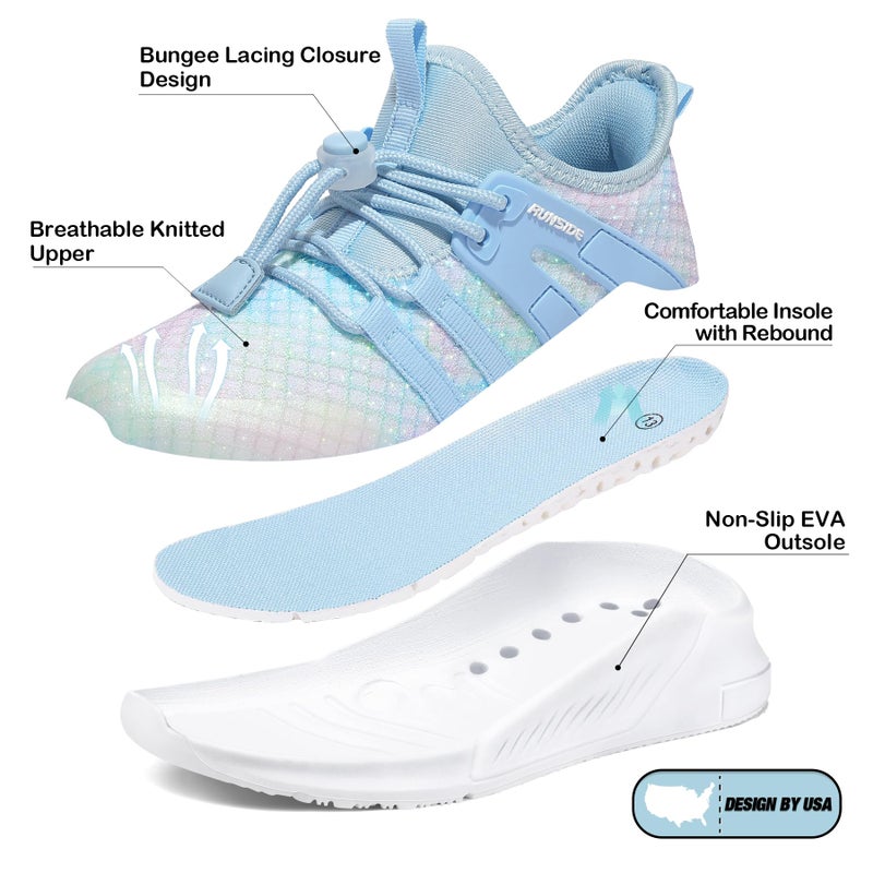 RUNSIDE Girls Tennis Shoes Lightweight Sports Kids Sneakers Lace-up for Running/Walking, Toddler/Little Kid/Big Kid - Image 5