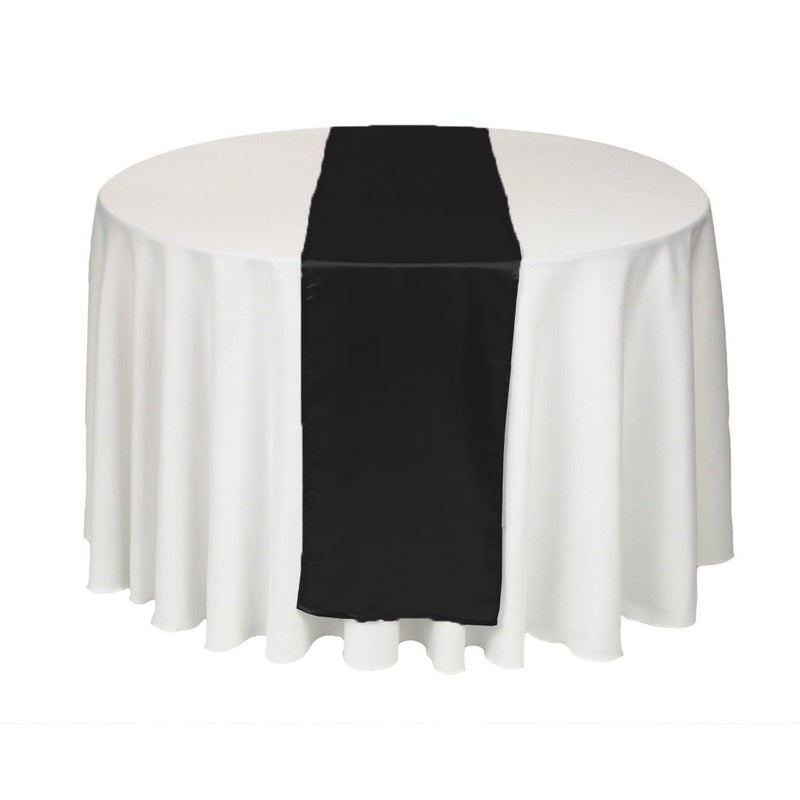 LTC LINENS LinenTablecloth 14 x 108-Inch Satin Table Runner Black - Image 4