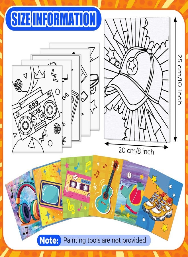 Sherr 20 Pcs Stretched Pre Drawn Canvas Afro Queen Black Art for Painting for Adults Outline Pre Drawn Stretched Cotton Canvas to Paint Party Set, 8 x 10'' (Retro) - Image 2