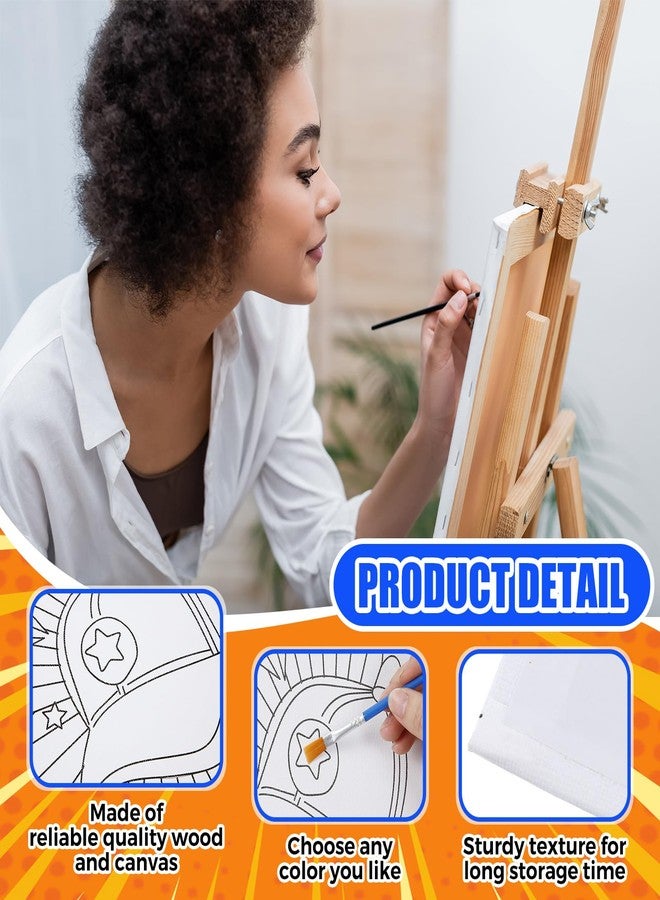 Sherr 20 Pcs Stretched Pre Drawn Canvas Afro Queen Black Art for Painting for Adults Outline Pre Drawn Stretched Cotton Canvas to Paint Party Set, 8 x 10'' (Retro) - Image 3