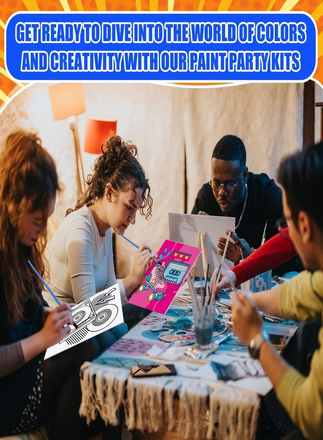 Sherr 20 Pcs Stretched Pre Drawn Canvas Afro Queen Black Art for Painting for Adults Outline Pre Drawn Stretched Cotton Canvas to Paint Party Set, 8 x 10'' (Retro) - Image 4