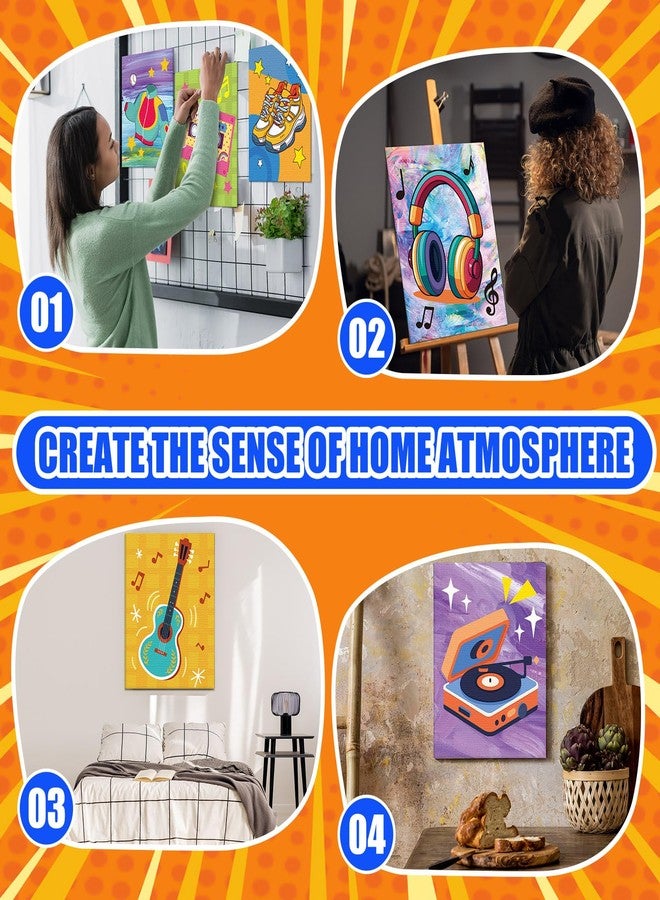 Sherr 20 Pcs Stretched Pre Drawn Canvas Afro Queen Black Art for Painting for Adults Outline Pre Drawn Stretched Cotton Canvas to Paint Party Set, 8 x 10'' (Retro) - Image 5