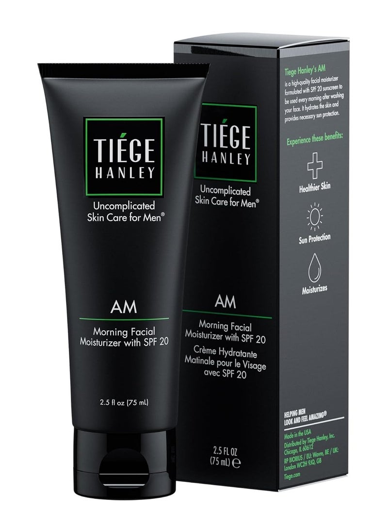 Tiege Hanley Mens Face Moisturizer, Morning Facial Moisturizer with SPF 20 - Men's Face & Skin Care Cream for Long-Lasting Hydration - Promotes Even Skin Tone, Safe for Sensitive Skin (2.5 Fl Oz) - pzsku/Z9A32DFCEFE4F2DBF88BFZ/45/1741337908/a09d5fea-e5fb-44c2-b40c-c840281cad3b