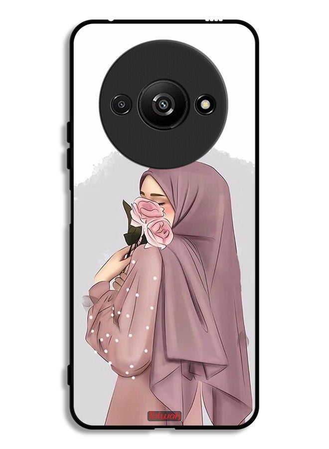 Tolwak غطاء حماية Xiaomi Redmi A3 4G مع فن الفتاة holding roses - Image 1